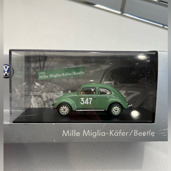 Volkswagen Model Car VW Beetle Bug Scale 1/43 Mille Miglia #347 1954 Green - Picture 7 of 14